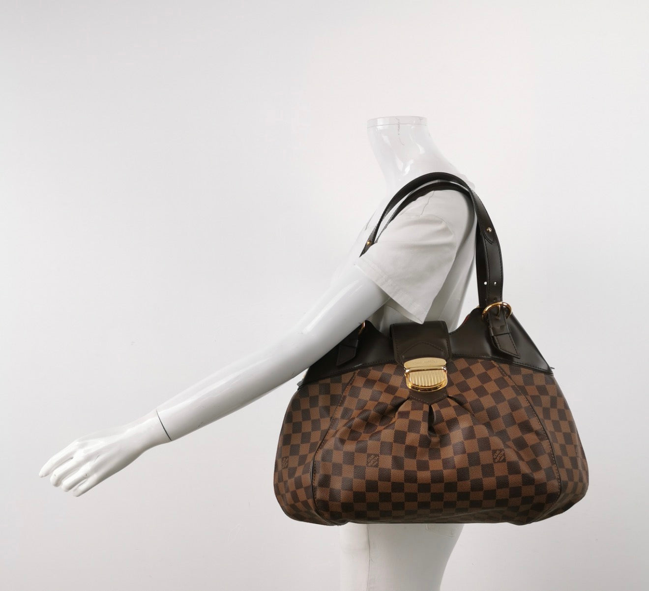 LOUIS VUITTON Damier Ebene Sistina GM
