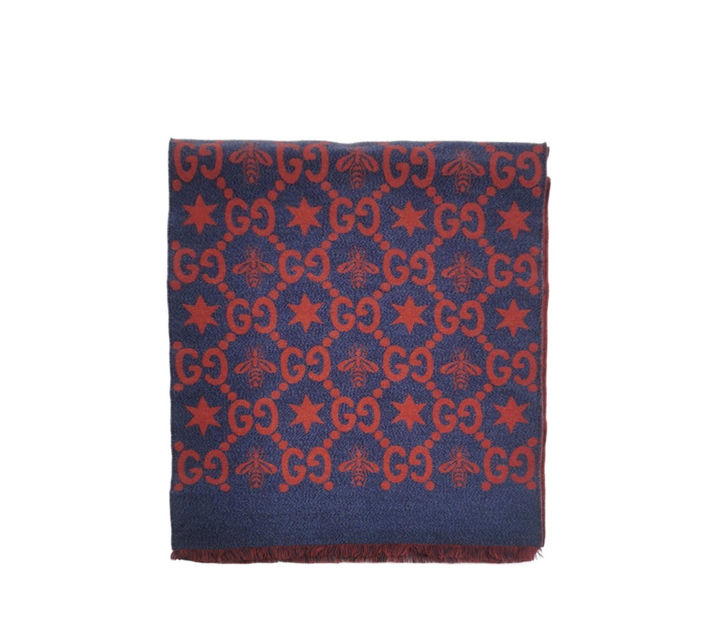 GUCCI GG Reversible Wool Silk Scarf