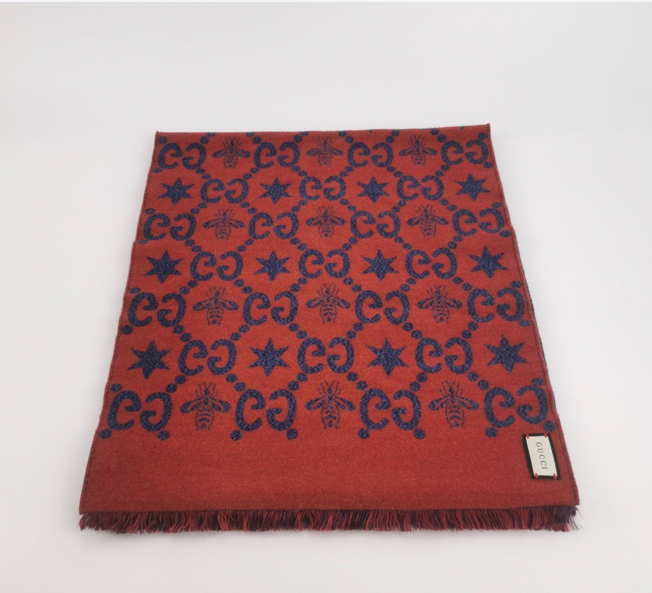 GUCCI GG Reversible Wool Silk Scarf