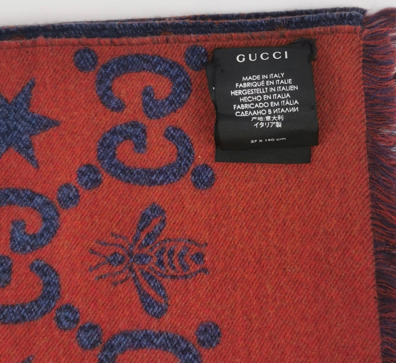 GUCCI GG Reversible Wool Silk Scarf