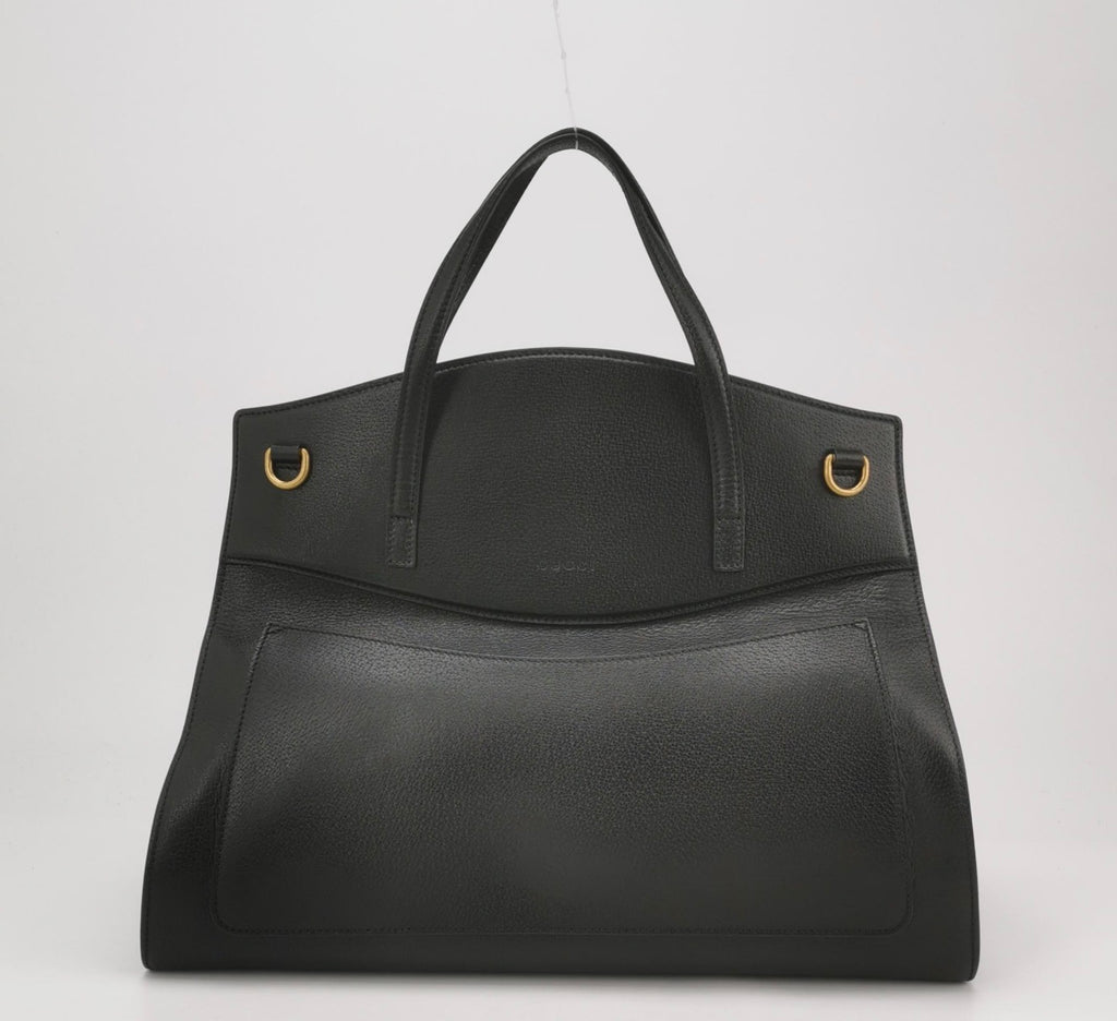 GUCCI Grained Calfskin Web Crystal Butterfly Totem Top Handle Bag
