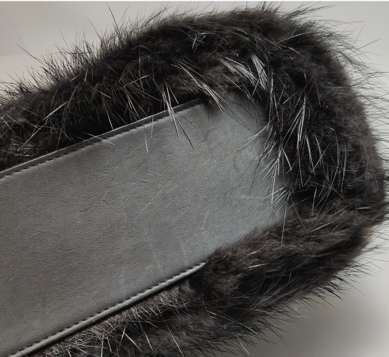 Christian DIOR Faux Fur Shoulder Bag with Chain Strap