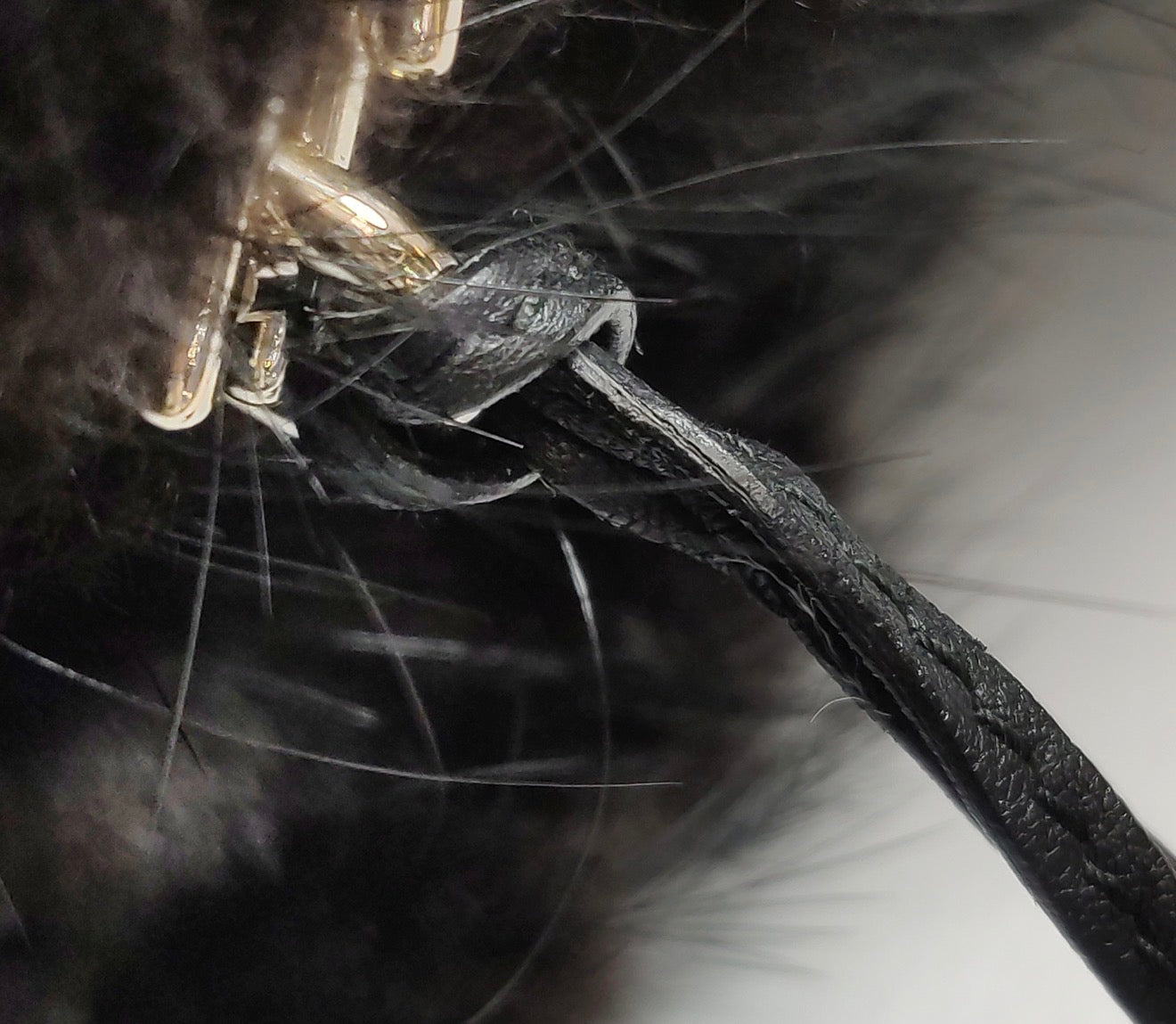 Christian DIOR Faux Fur Shoulder Bag with Chain Strap