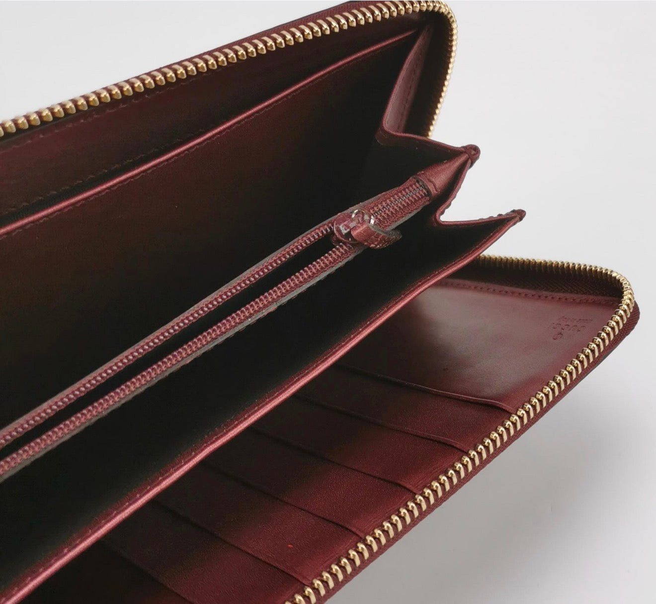 GUCCI Patent Guccissima Zip Around Long Wallet