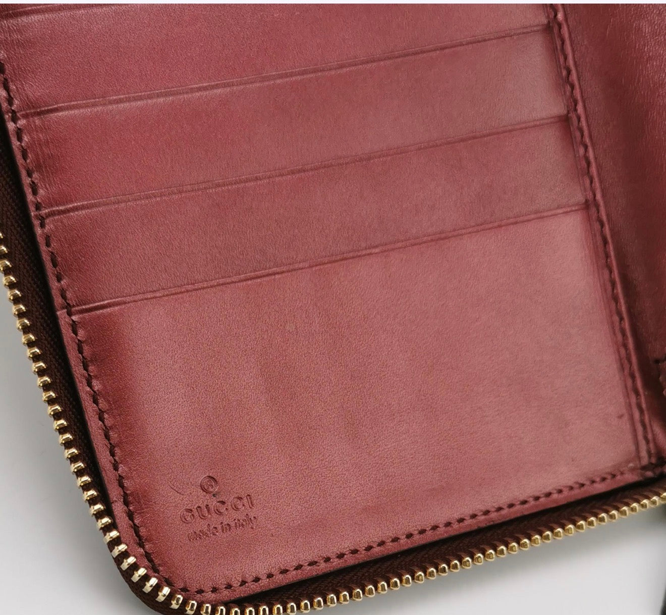 GUCCI Patent Guccissima Zip Around Long Wallet