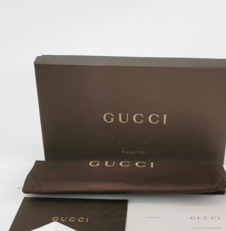 GUCCI Patent Guccissima Zip Around Long Wallet