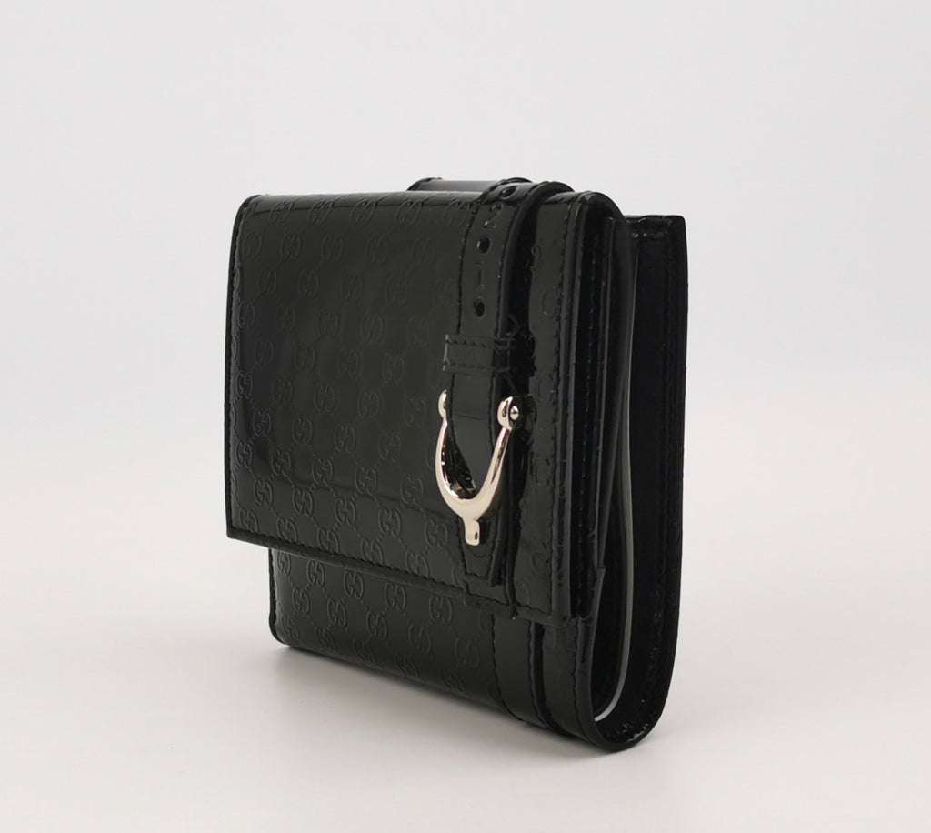 GUCCI Microguccissima Patent Leather Wallet