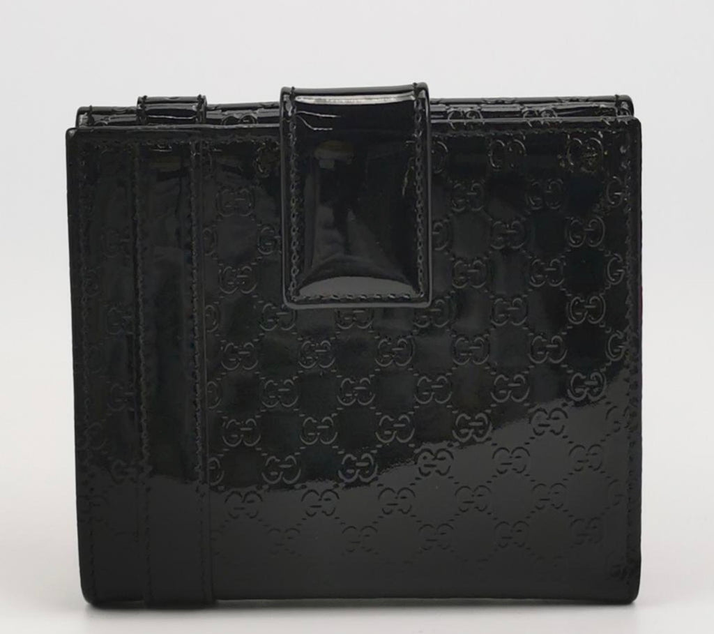 GUCCI Microguccissima Patent Leather Wallet