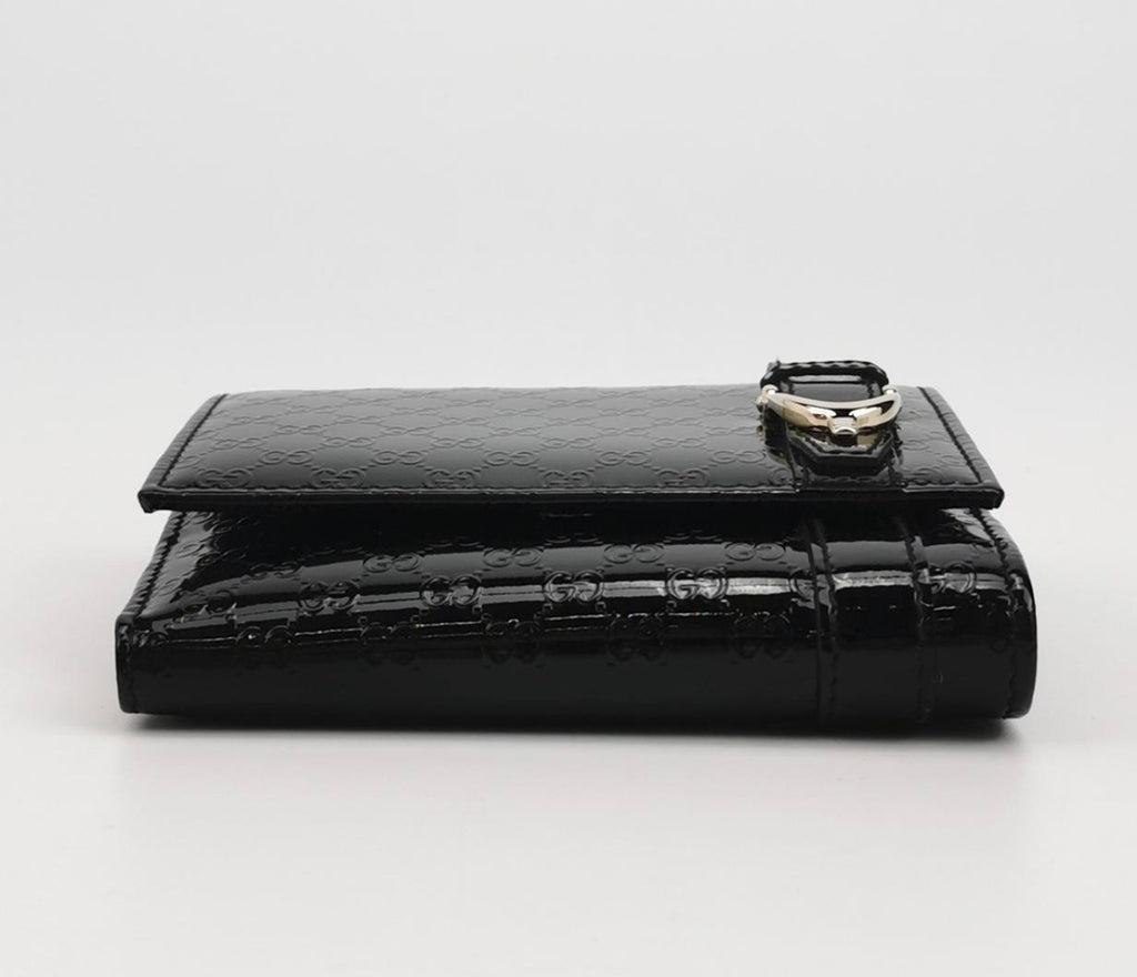 GUCCI Microguccissima Patent Leather Wallet