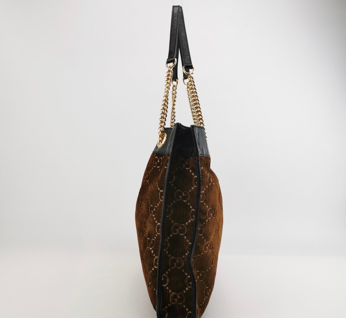 GUCCI Rajah GG Large Velvet Tote Handbag
