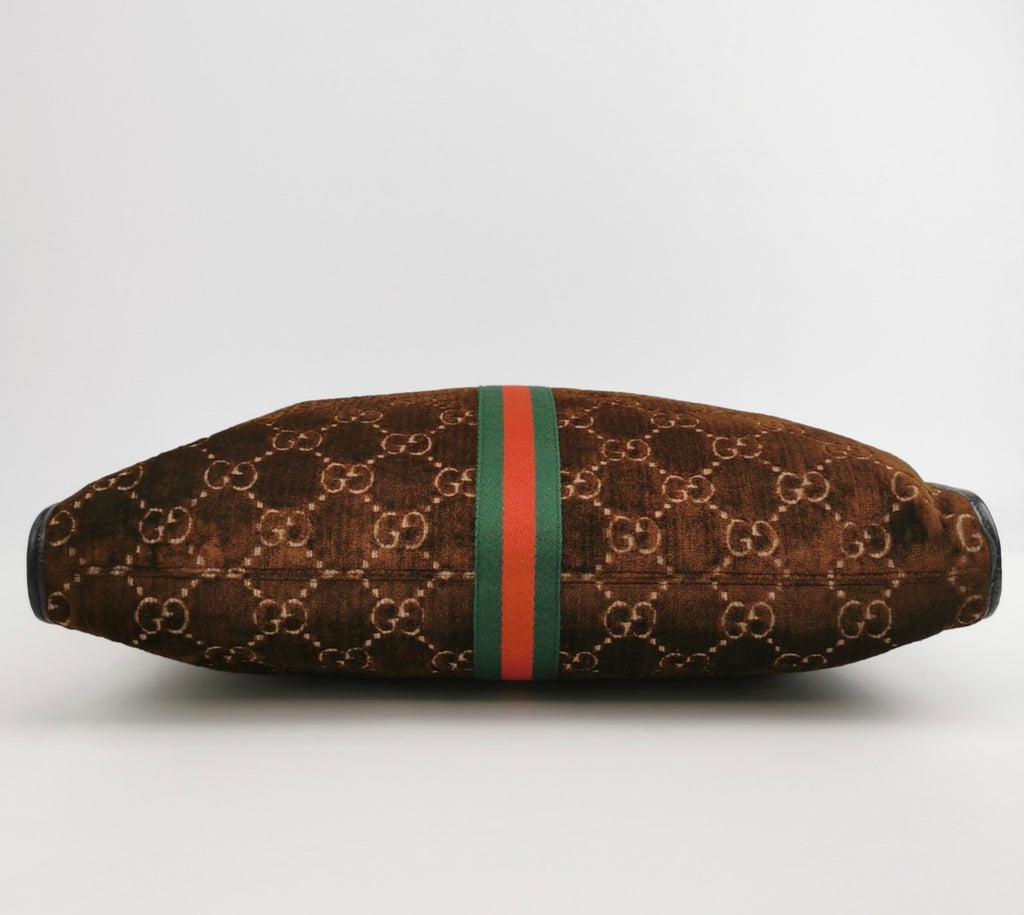GUCCI Rajah GG Large Velvet Tote Handbag