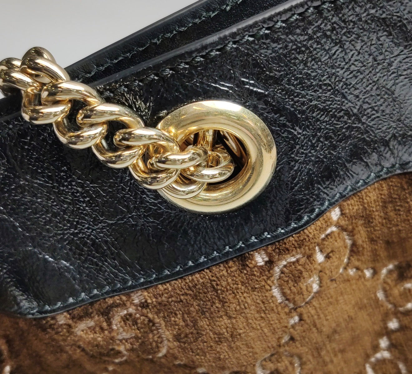 GUCCI Rajah GG Large Velvet Tote Handbag