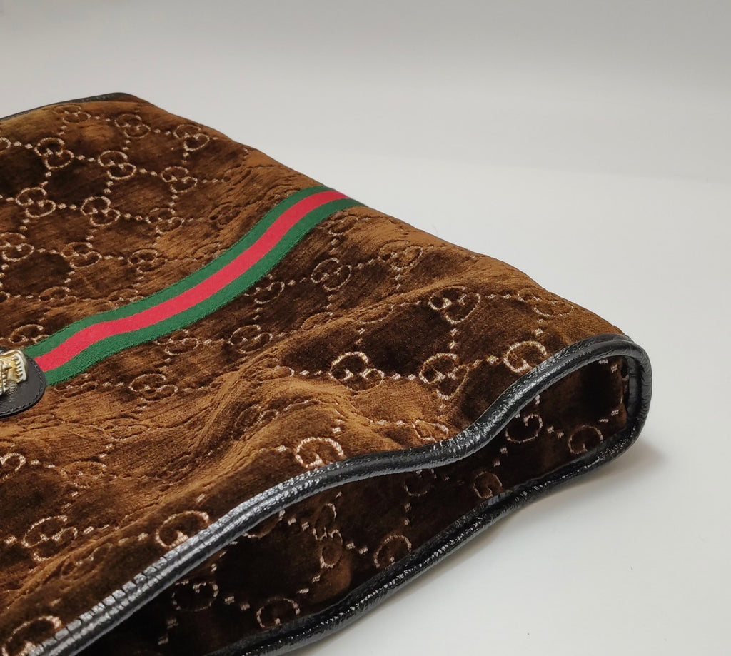 GUCCI Rajah GG Large Velvet Tote Handbag