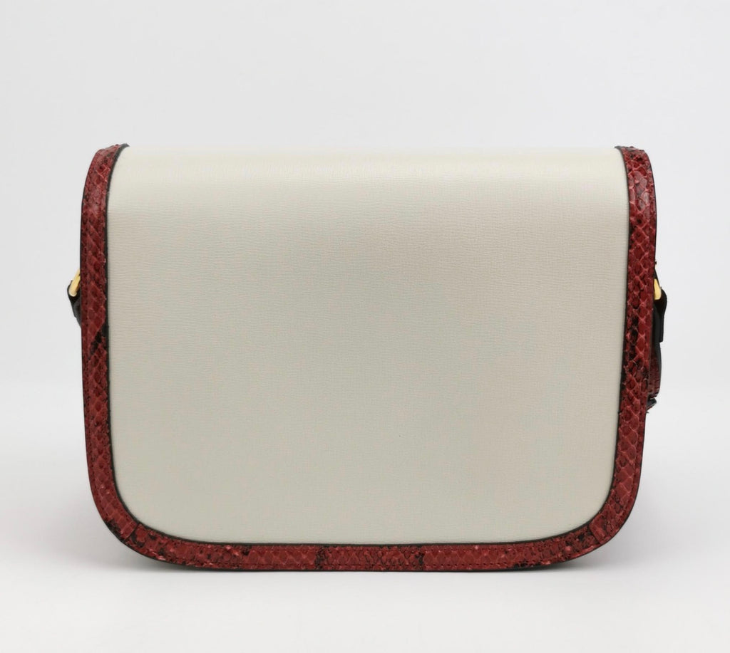GUCCI Horsebit 1955 Python Trim Shoulder Bag