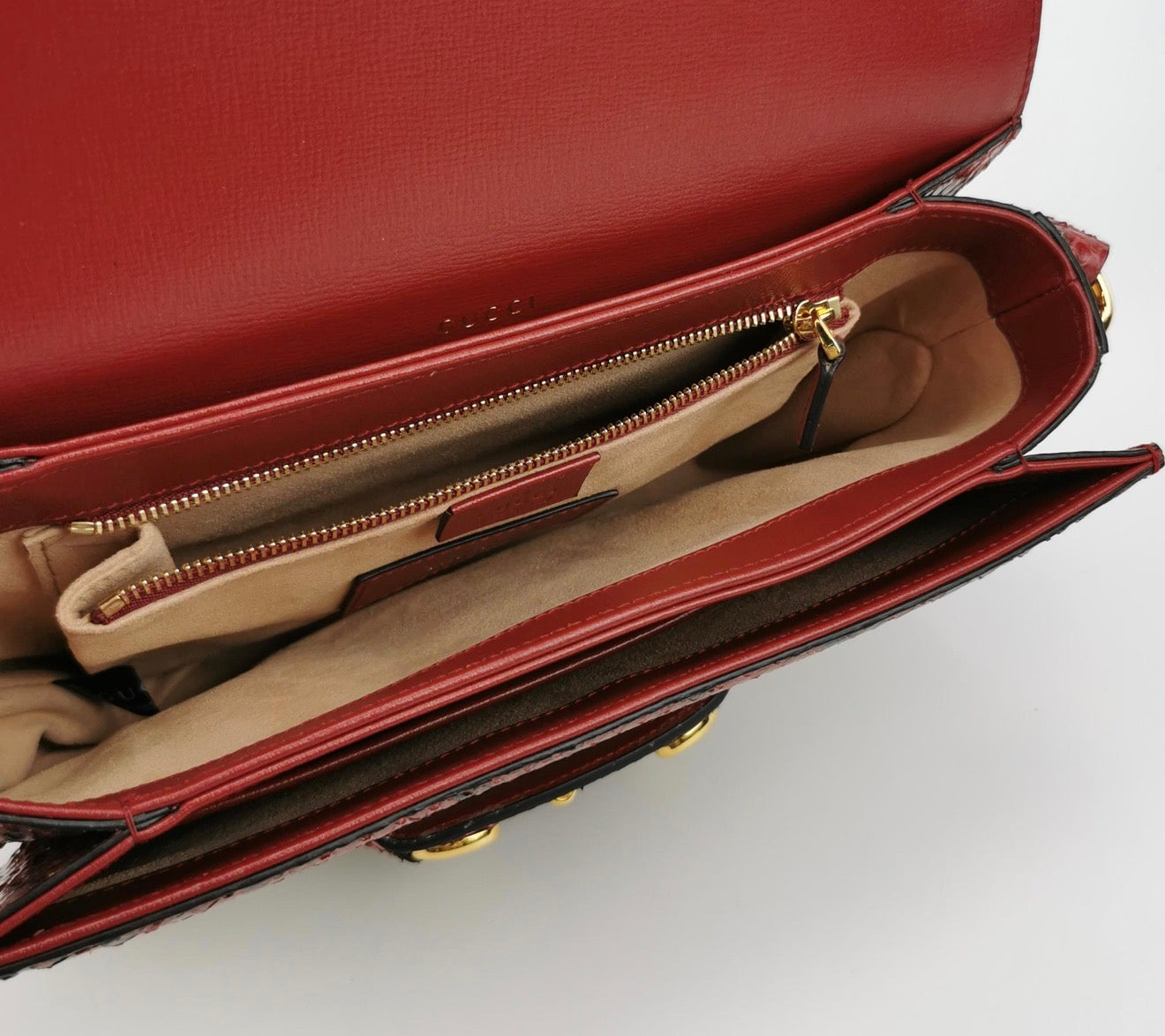GUCCI Horsebit 1955 Python Trim Shoulder Bag