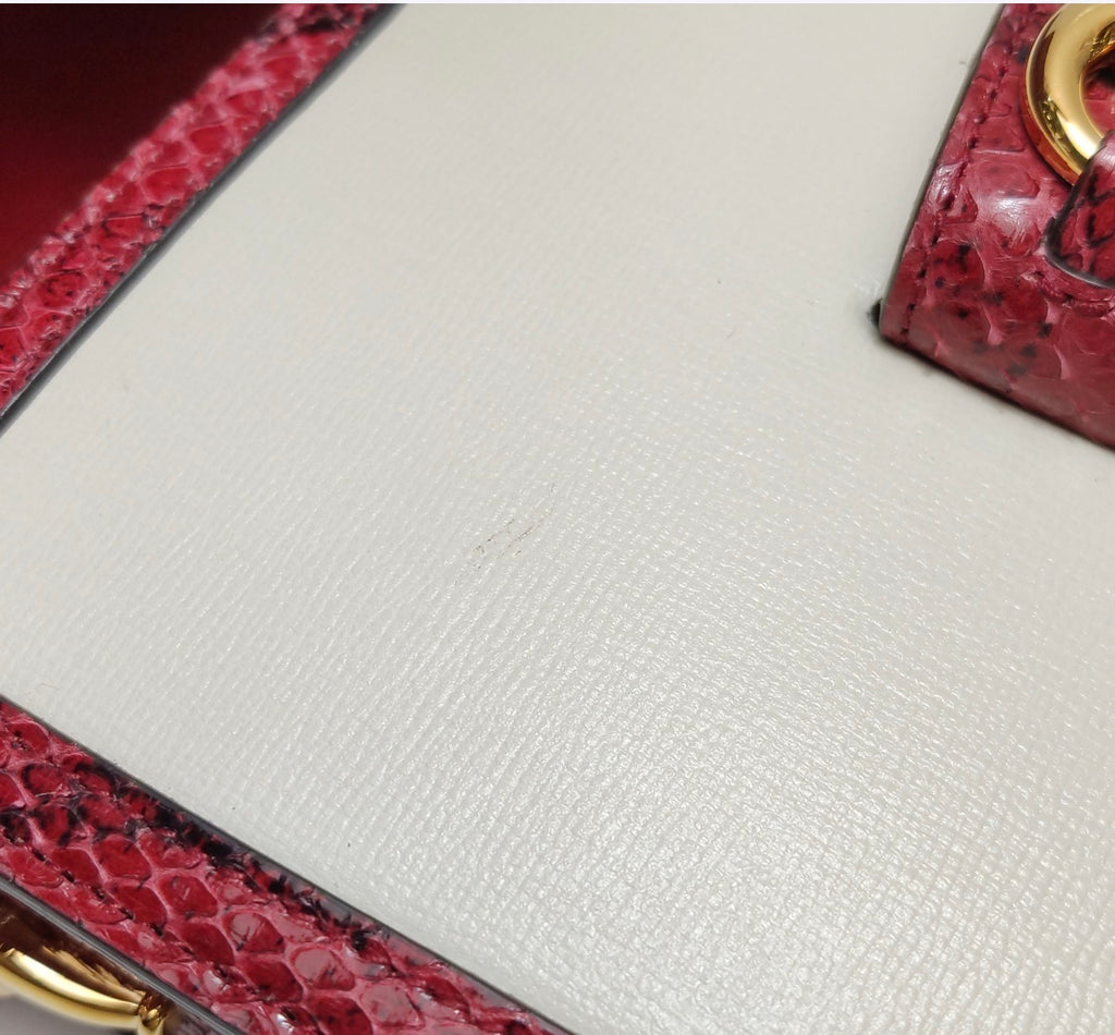 GUCCI Horsebit 1955 Python Trim Shoulder Bag