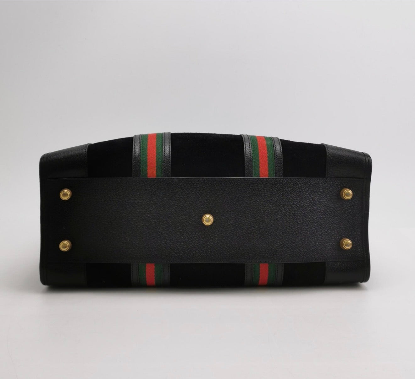 GUCCI Large Suede Neo Web Medium Duffle Bag
