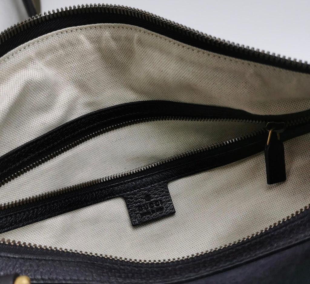 GUCCI Large Suede Neo Web Medium Duffle Bag