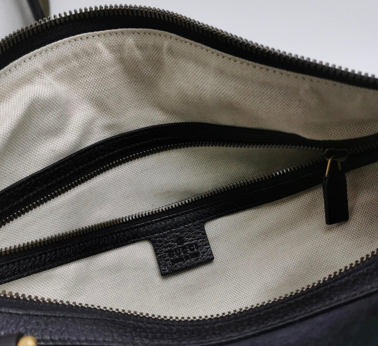 GUCCI Large Suede Neo Web Medium Duffle Bag