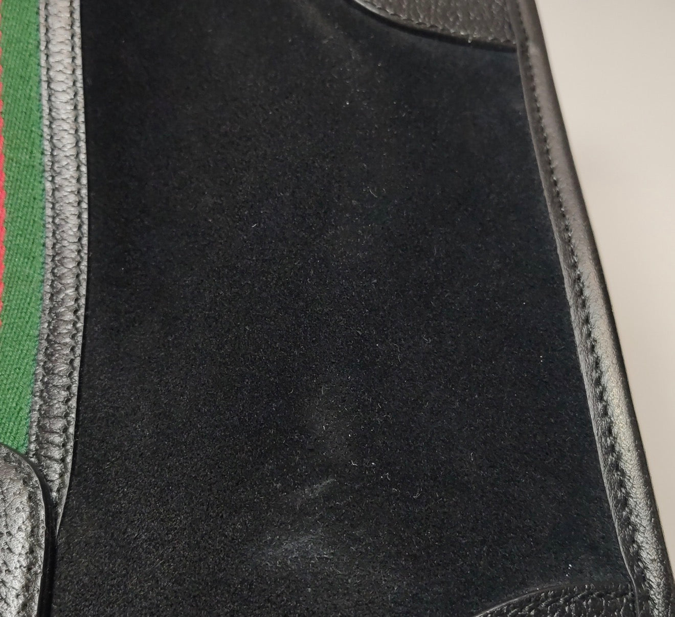 GUCCI Large Suede Neo Web Medium Duffle Bag