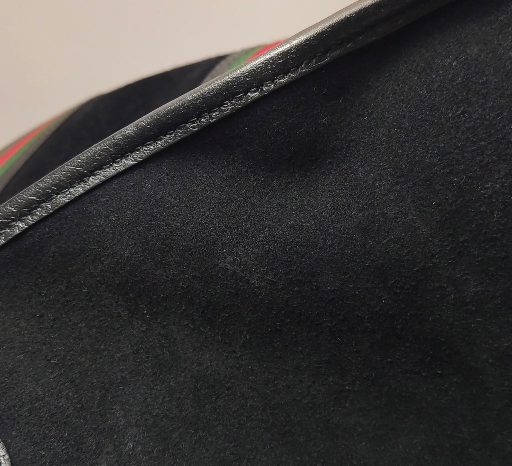 GUCCI Large Suede Neo Web Medium Duffle Bag