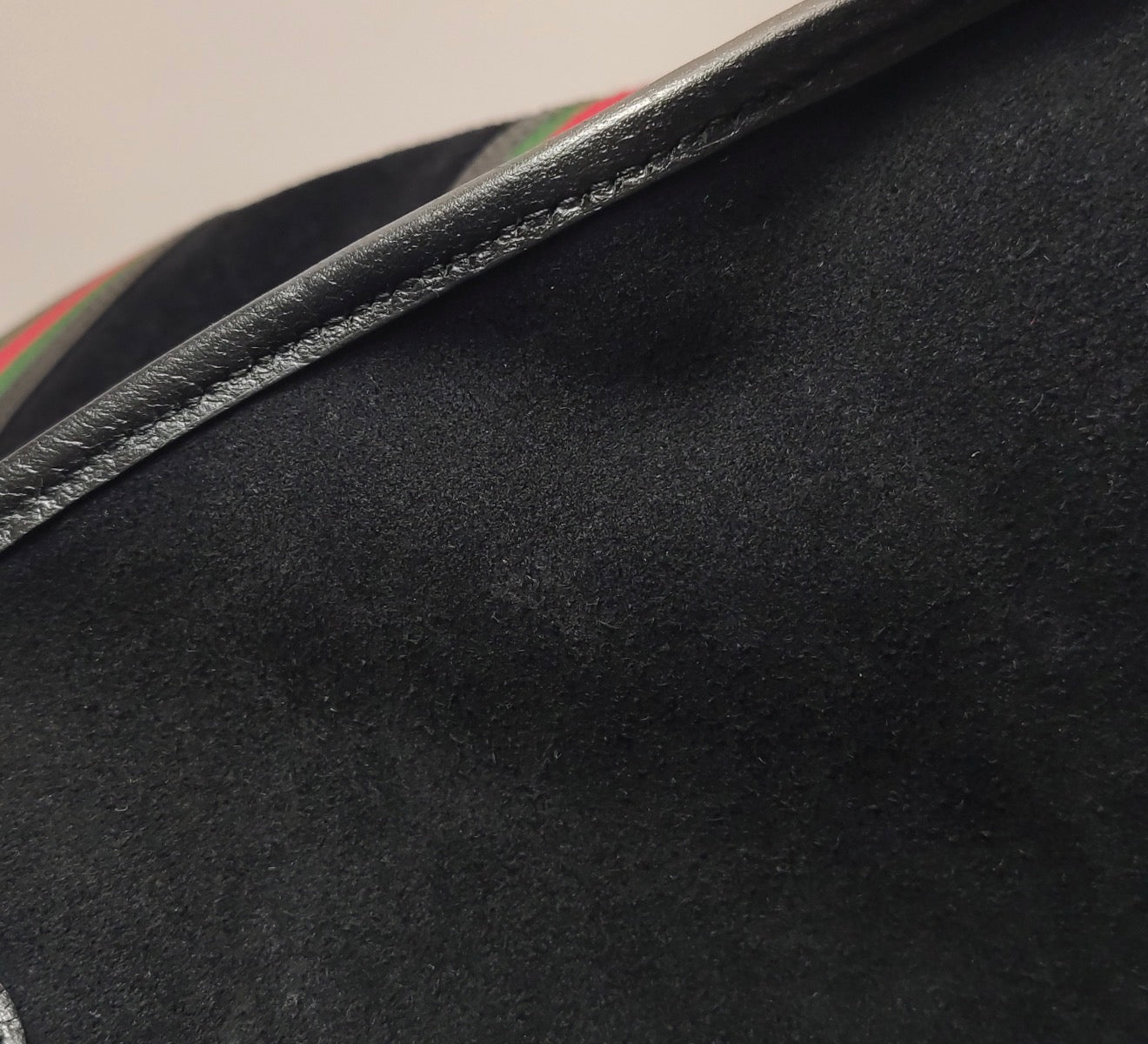 GUCCI Large Suede Neo Web Medium Duffle Bag