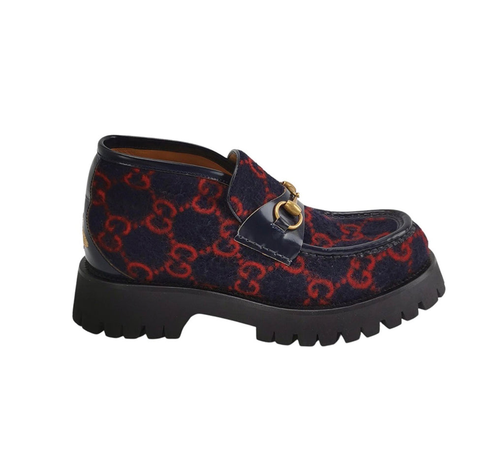 GUCCI 1955 Horsebit and Bee Accent GG Jacquard Shoes