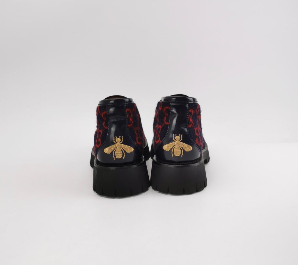 GUCCI 1955 Horsebit and Bee Accent GG Jacquard Shoes