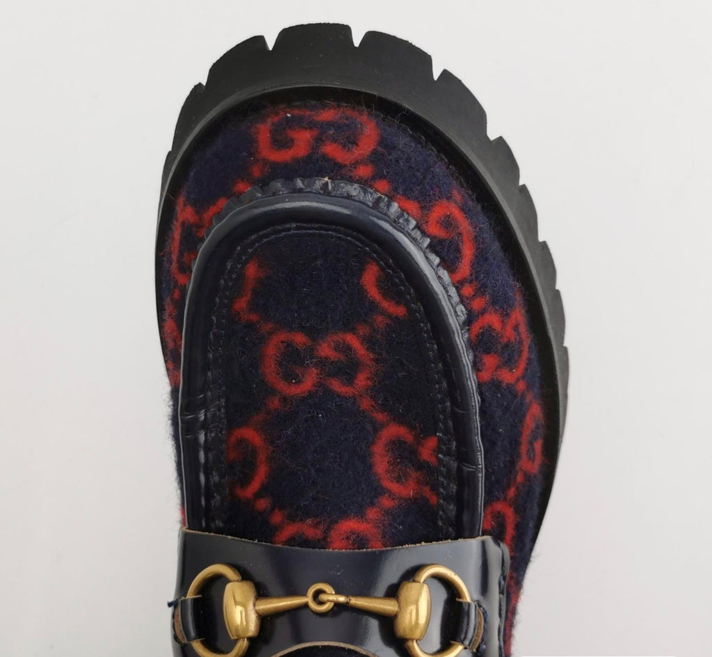 GUCCI 1955 Horsebit and Bee Accent GG Jacquard Shoes