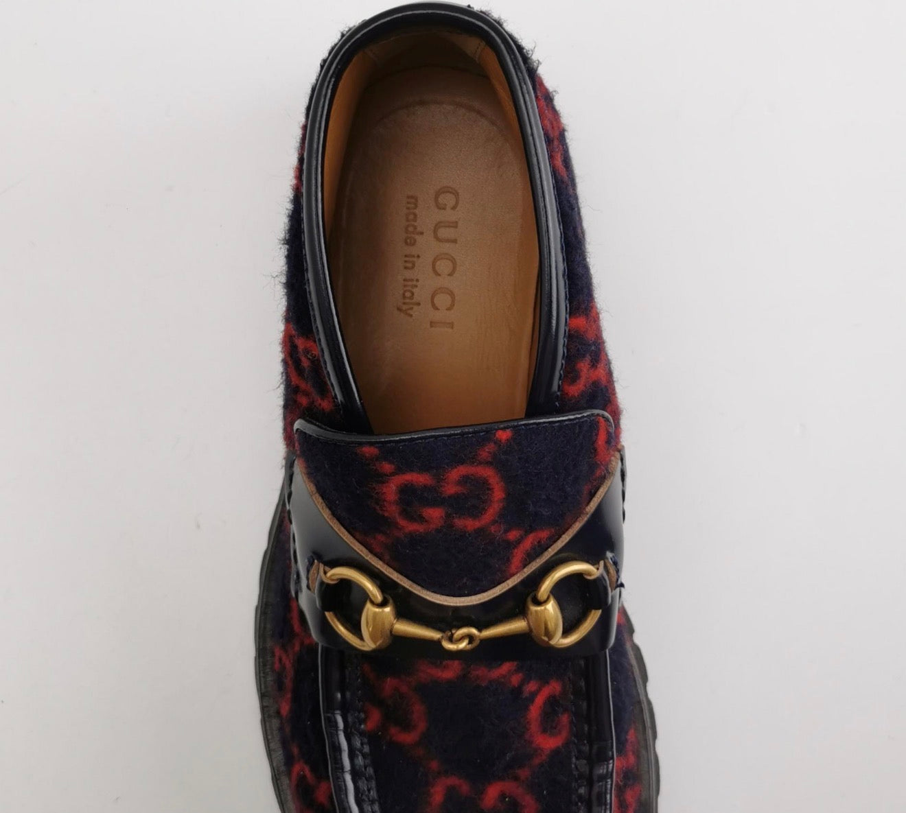 GUCCI 1955 Horsebit and Bee Accent GG Jacquard Shoes