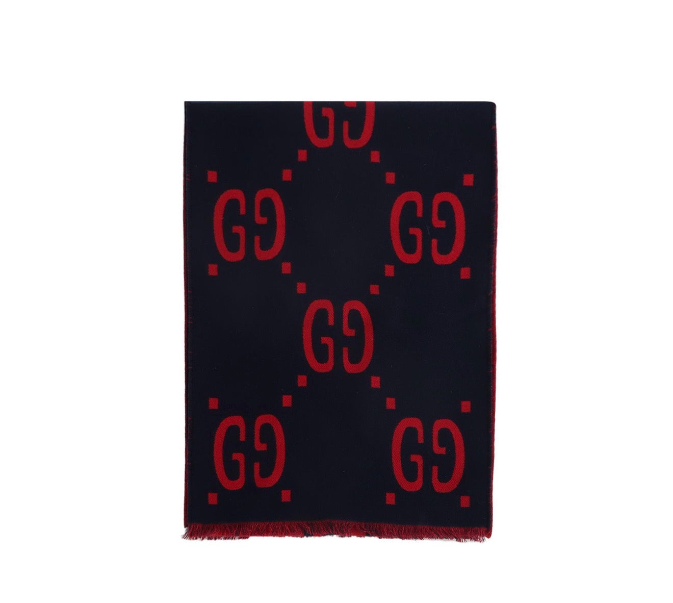GUCCI GG Jacquard Wool Silk Scarf