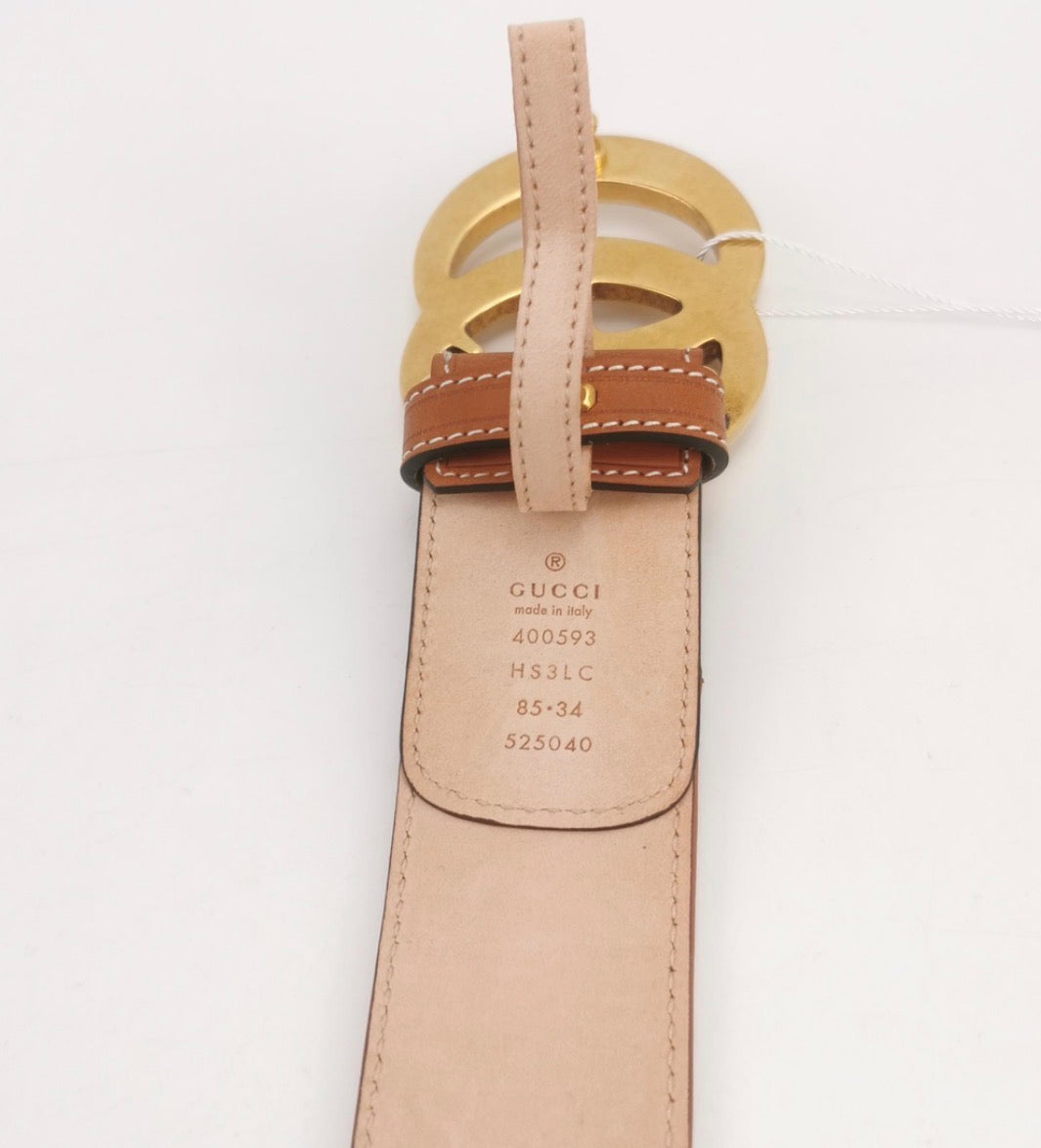 GUCCI GG Buckle Leather Jacquard Belt