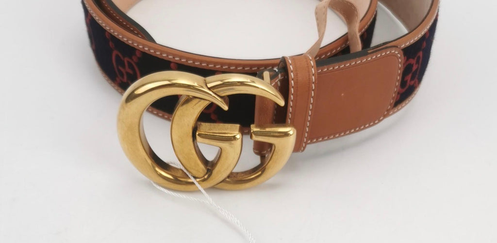 GUCCI GG Buckle Leather Jacquard Belt