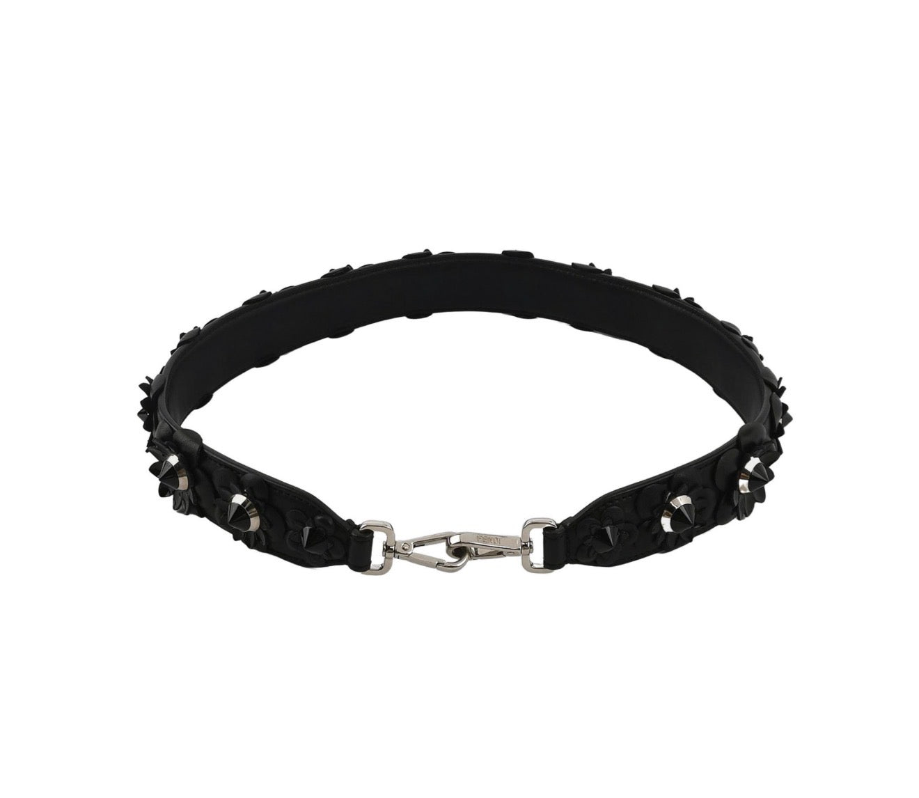 FENDI Vitello Dolce Flowerland Studded Shoulder Strap