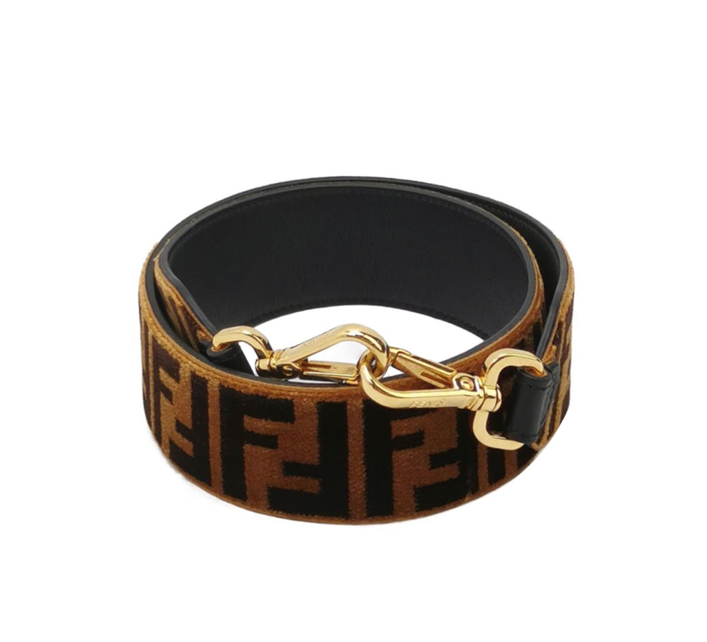 FENDI Velvet Zucca FF Monogram Strap