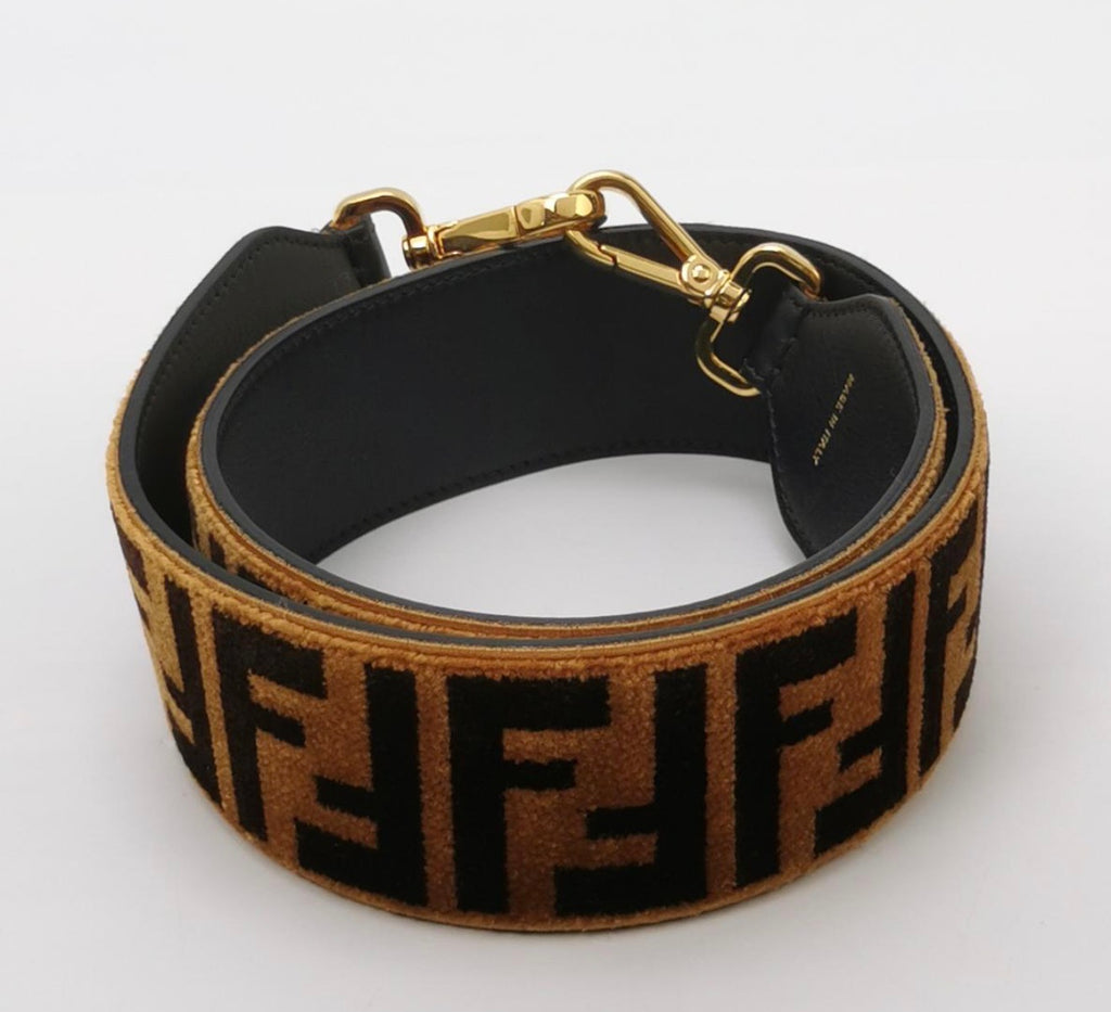 FENDI Velvet Zucca FF Monogram Strap