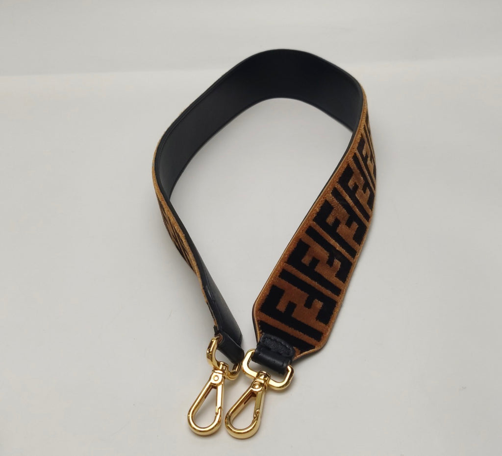 FENDI Velvet Zucca FF Monogram Strap